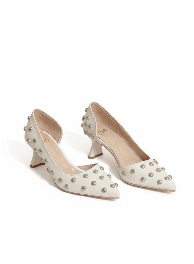 لايف ستيلاش  أحذية بكعب متوسط جلدية أنيقة GZ-900 - بيج - Image 2